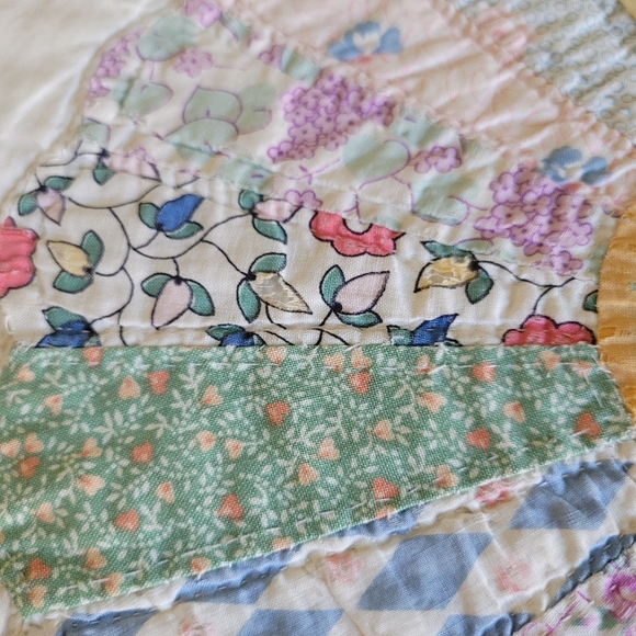 Antique Dresden Plate 1920s Patchwork Quilt 84 x 84 SHIPS TODAY - Picture 12 of 14